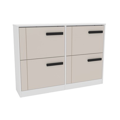 Sapateira Lisboa 4 Portas Creme/Branco - Politorno
