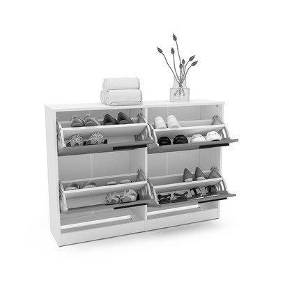 Sapateira Lisboa 4 Portas Creme/Branco - Politorno