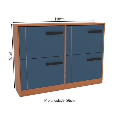 Sapateira Lisboa 4 Portas  Azul/Freijó - Politorno