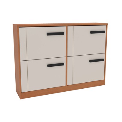 Sapateira Lisboa 4 Portas Creme/Freijó - Politorno