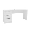Mesa para Escritório Madri 3 Gavetas Branco - Politorno