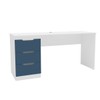 Mesa para Escritório Madri 3 Gavetas Azul/Branco - Politorno
