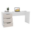 Mesa para Escritório Madri 3 Gavetas Creme/Branco - Politorno