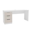 Mesa para Escritório Madri 3 Gavetas Creme/Branco - Politorno