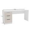Mesa para Escritório Madri 3 Gavetas Creme/Branco - Politorno