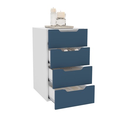 Gaveteiro Madri 4 Gavetas Azul/Branco - Politorno