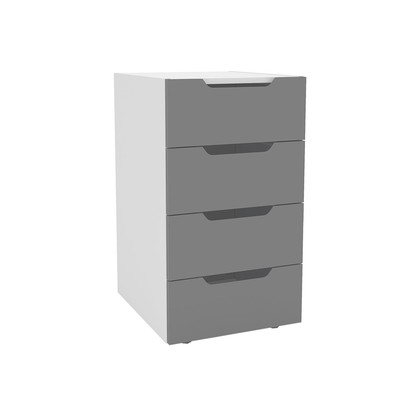 Gaveteiro Madri 4 Gavetas Cinza/Branco - Politorno