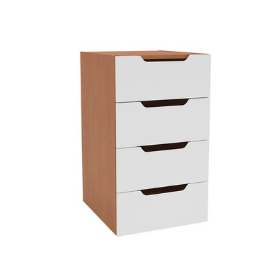 Gaveteiro Madri 4 Gavetas Branco/Freijó - Politorno