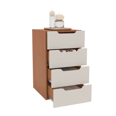 Gaveteiro Madri 4 Gavetas Creme/Freijó - Politorno