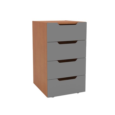 Gaveteiro Madri 4 Gavetas Cinza/Freijó - Politorno