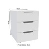 Mesa de Cabeceira Madri 3 Gavetas Branco - Politorno