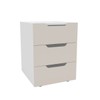 Mesa de Cabeceira Madri 3 Gavetas Creme/Branco - Politorno