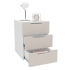 Mesa de Cabeceira Madri 3 Gavetas Creme/Branco - Politorno
