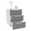 Mesa de Cabeceira Madri 3 Gavetas Cinza/Branco - Politorno