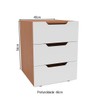 Mesa de Cabeceira Madri 3 Gavetas Branco/Freijó - Politorno