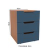 Mesa de Cabeceira Madri 3 Gavetas Azul/Freijó - Politorno