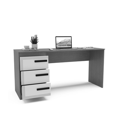 Mesa para Escritório Valência 3 Gavetas Azul/Branco - Politorno