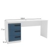 Mesa para Escritório Valência 3 Gavetas Azul/Branco - Politorno