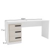 Mesa para Escritório Valência 3 Gavetas Creme/Branco - Politorno