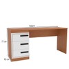 Mesa para Escritório Valência 3 Gavetas Branco/Freijó - Politorno