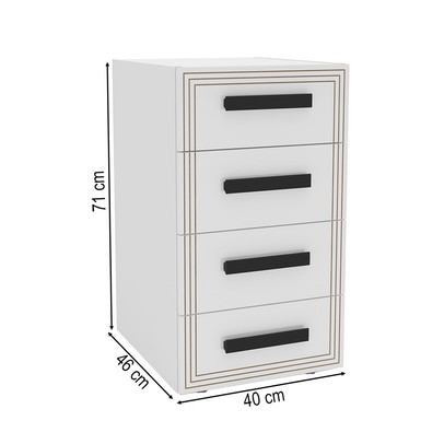 Gaveteiro Valência 4 Gavetas Branco - Politorno