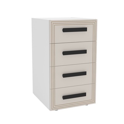 Gaveteiro Valência 4 Gavetas Creme/Branco - Politorno