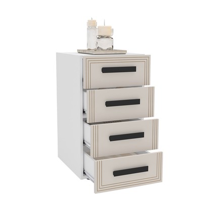 Gaveteiro Valência 4 Gavetas Creme/Branco - Politorno