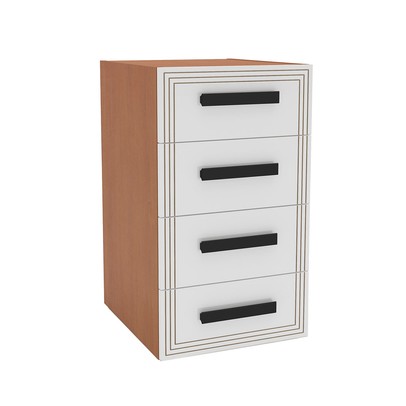 Gaveteiro Valência 4 Gavetas Branco/Freijó - Politorno