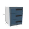 Mesa de Cabeceira Valência 3 Gavetas Azul/Branco - Politorno