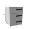 Mesa de Cabeceira Valência 3 Gavetas Cinza/Branco - Politorno