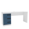 Mesa para Escritório Lisboa 3 Gavetas Azul/Branco - Politorno