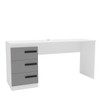 Mesa para Escritório Lisboa 3 Gavetas Cinza/Branco - Politorno