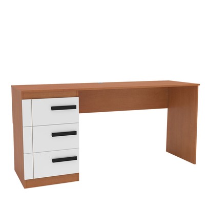 Mesa para Escritório Lisboa 3 Gavetas Branco/Freijó - Politorno