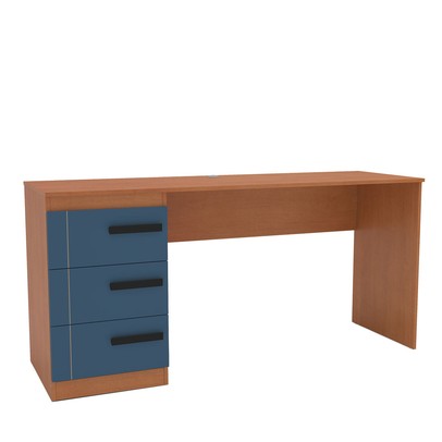 Mesa para Escritório Lisboa 3 Gavetas Azul/Freijó - Politorno