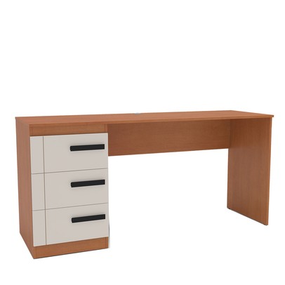 Mesa para Escritório Lisboa 3 Gavetas Creme/Freijó - Politorno