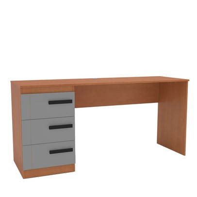 Mesa para Escritório Lisboa 3 Gavetas Cinza/Freijó - Politorno