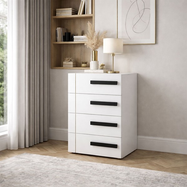 Gaveteiro Lisboa 4 Gavetas Branco - Politorno