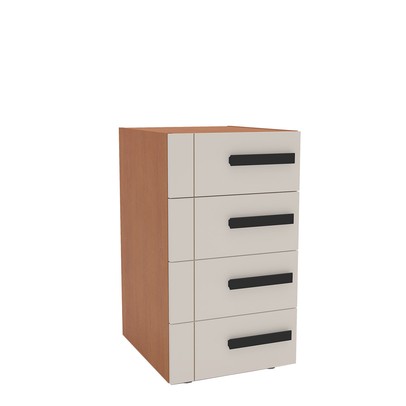 Gaveteiro Lisboa 4 Gavetas Creme/Freijó - Politorno