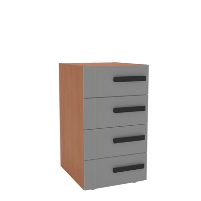 Gaveteiro Lisboa 4 Gavetas Cinza/Freijó - Politorno