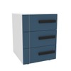 Mesa de Cabeceira Lisboa 3 Gavetas Azul/Branco - Politorno