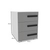 Mesa de Cabeceira Lisboa 3 Gavetas Cinza/Branco - Politorno