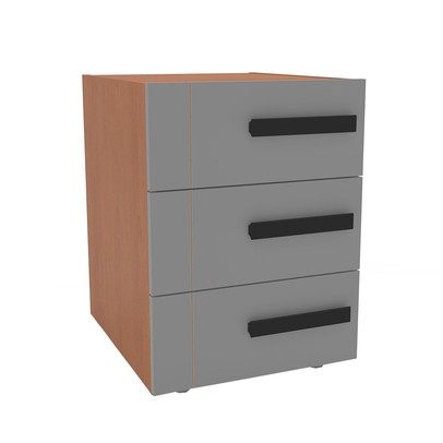 Mesa de Cabeceira Lisboa 3 Gavetas Cinza/Freijó - Politorno