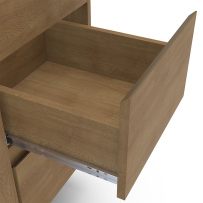 Armário de Banheiro Travertino 80 Cm 3 Portas 2 Gavetas com Espelho Freijó/Creme - Politorno