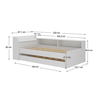 Cama Infantil Bellagio 1 Porta com Cama Auxiliar Branco - Pnr Móveis