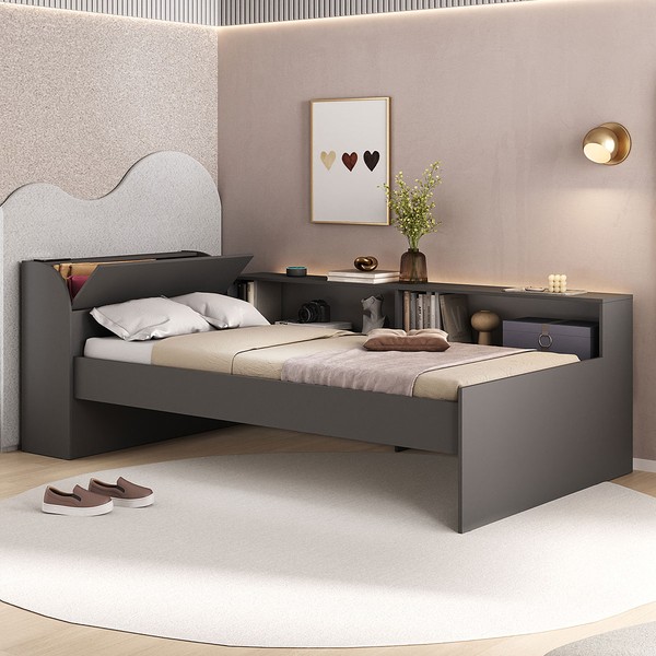 Cama Infantil Bellagio 1 Porta Grafite - Pnr Móveis