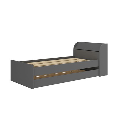 Cama Solteiro ávilla 1 Porta com Cama Auxiliar Grafite - Pnr Móveis