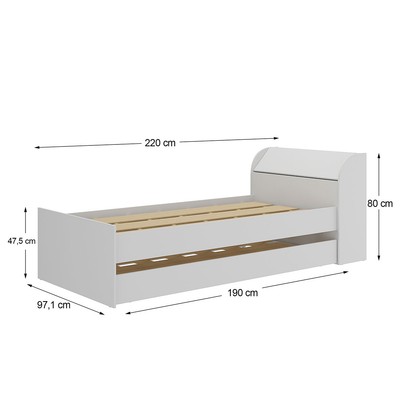 Cama Solteiro ávilla 1 Porta com Cama Auxiliar Branco - Pnr Móveis