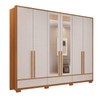 Guarda-Roupa Casal Tech 6 Portas 3 Gavetas com Espelho 100% Mdf Freijó Trend/Off White Tx - Pnr Móveis