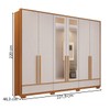 Guarda-Roupa Casal Tech 6 Portas 3 Gavetas com Espelho 100% Mdf Freijó Trend/Off White Tx - Pnr Móveis