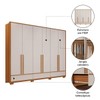 Guarda-Roupa Casal Tech 6 Portas 3 Gavetas 100% Mdf Freijó Trend/Off White Tx - Pnr Móveis